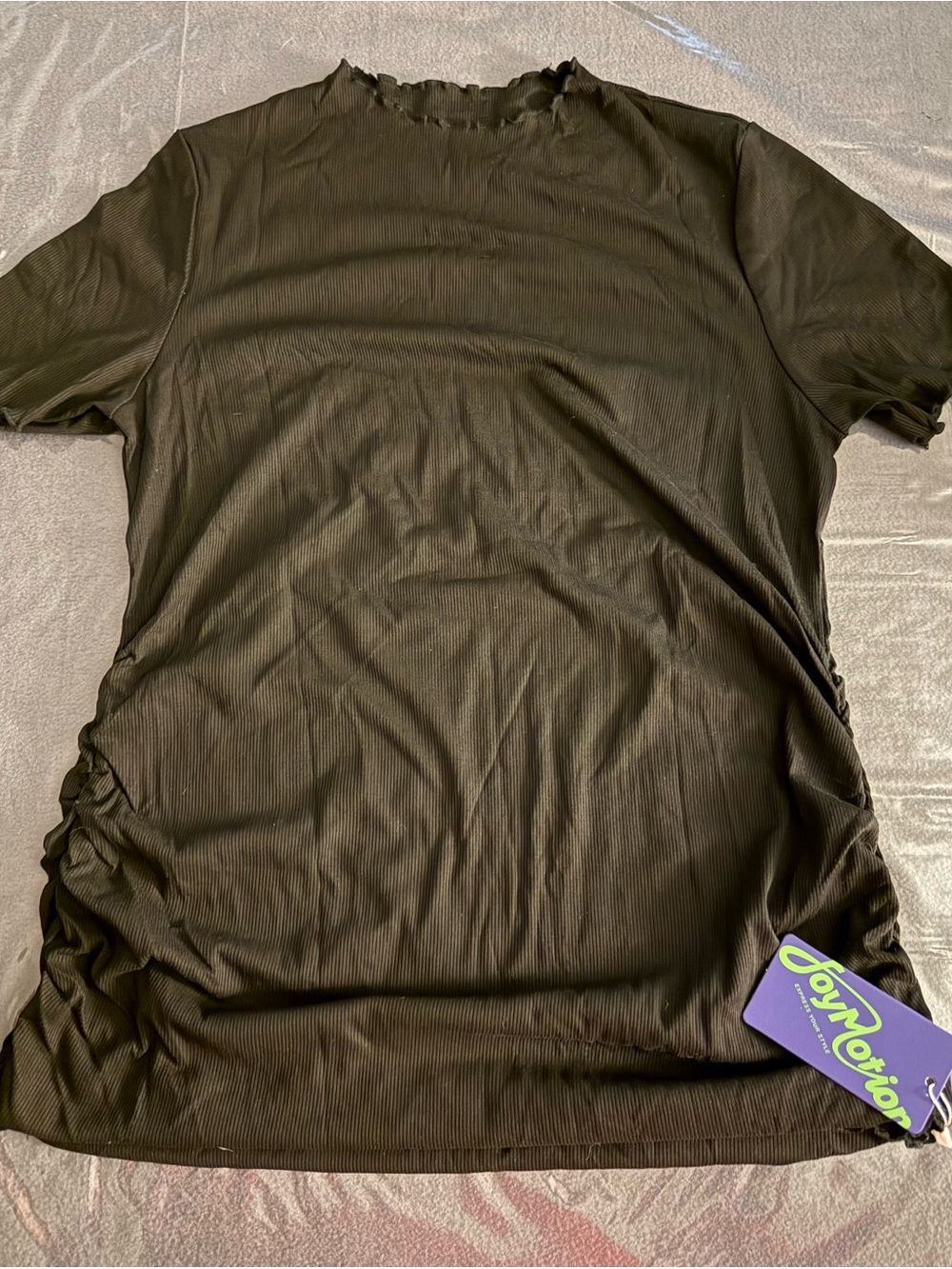 Black ribbed shirt for women